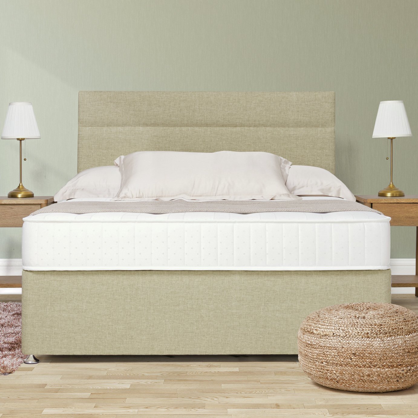 Argos Home Winslow Small Double 4 Drawer Divan Bed - Natural
