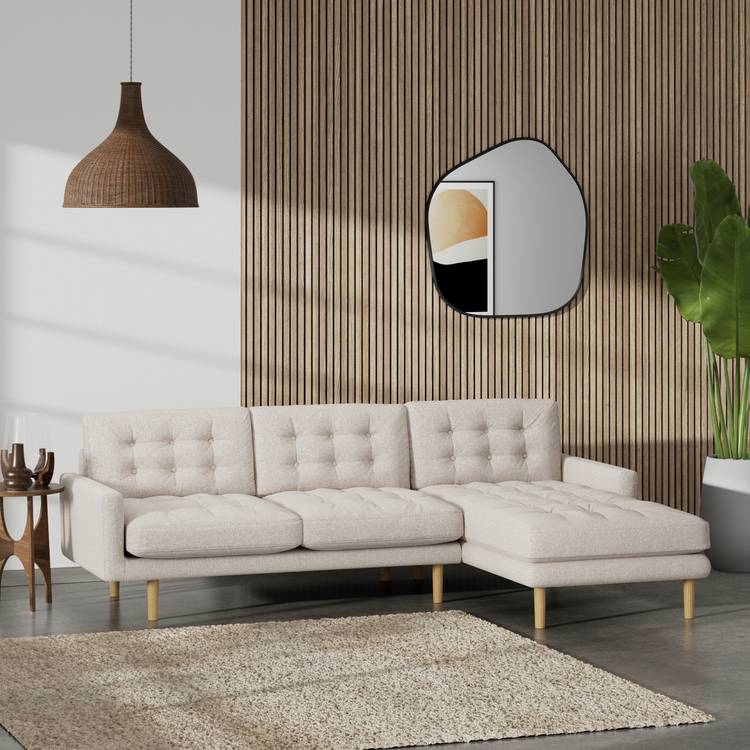 Habitat Fenner Right Hand Corner Sofa - Natural - Ash Leg 0