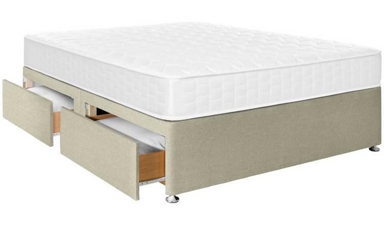 Argos Home Elmdon Double 4 Drawer Divan Bed - Natural