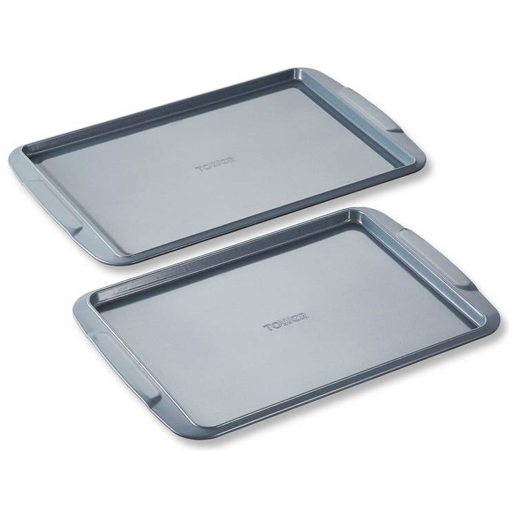 Tower Cerasure 2 Piece Non Stick Steel Baking Tray Set 0
