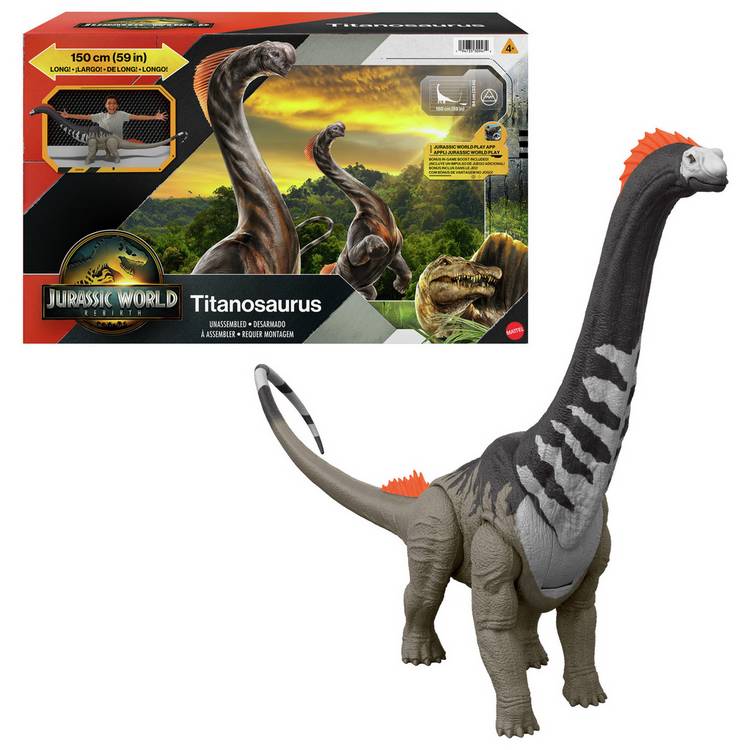 Jurassic World Rebirth Titanosaurus Herbivore Dinosaur Toy 0