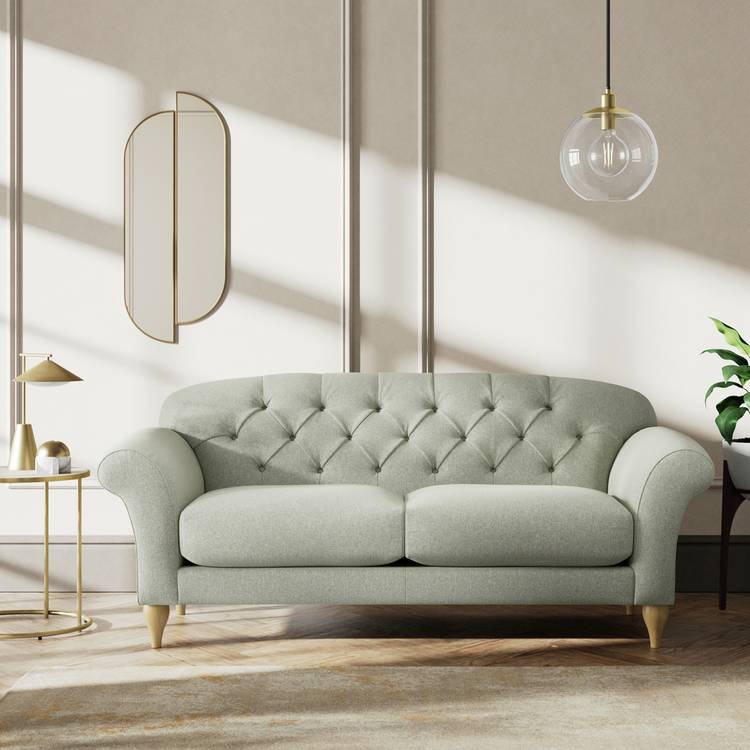 Habitat Brooker Fabric 3 Seater Sofa - Sage Green - Ash Leg 0