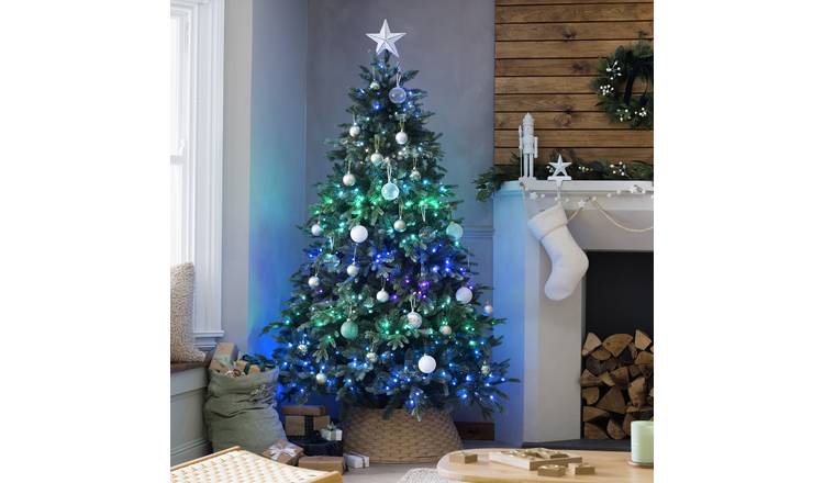 Buy Habitat 7ft Pre lit Natural Look Christmas Tree Christmas trees Argos