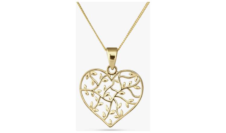 Revere 9ct Yellow Gold Heart of Vines Pendant Necklace