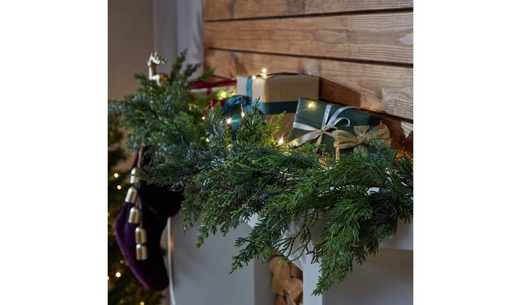 Habitat Luxe Green Cedar Foliage Christmas Garland