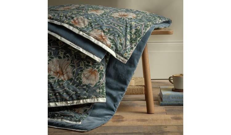 Habitat Morris & Co. Pimpernel Quilted Throw-Blue -200x150cm