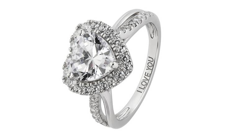 Revere Sterling Silver Cubic Zirconia Engagement Ring - M