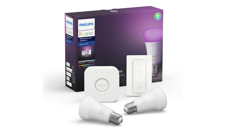 Philips Hue Starter Kit with White/Colour Ambience E27 Bulb