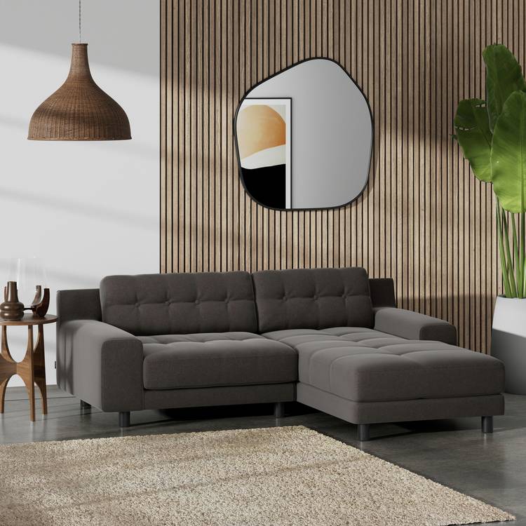 Habitat Hendricks Right Hand Corner Sofa - Slate Grey 0