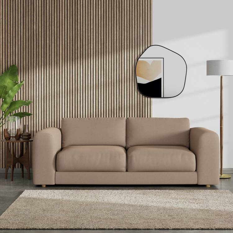 Habitat Ayr Large Fabric 3 Seater Sofa - Biscuit 0