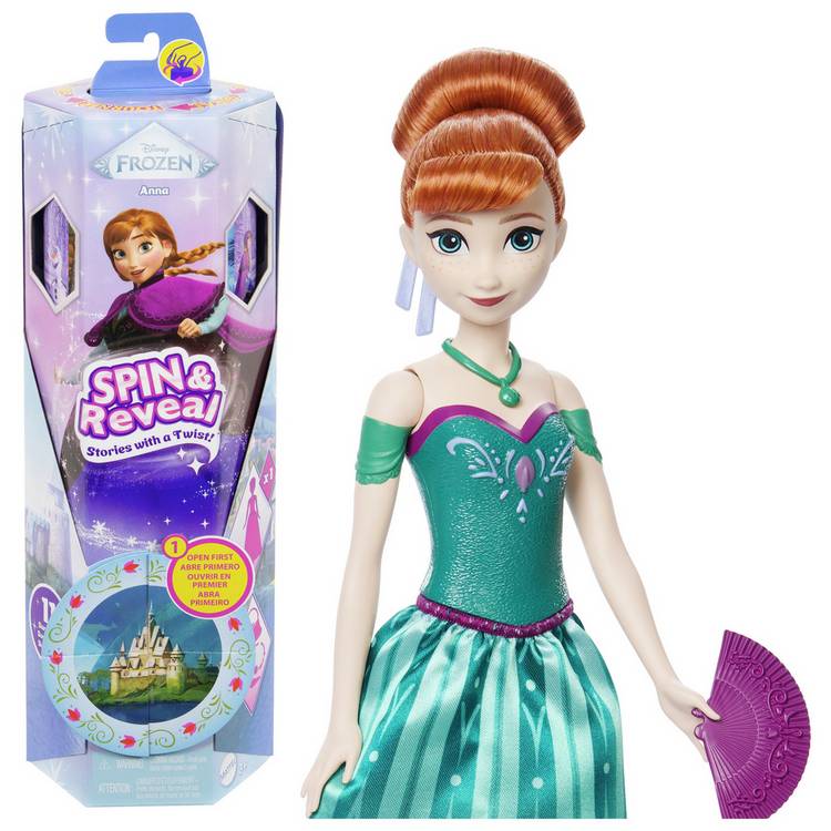 Disney Frozen Spin & Reveal Anna Fashion Doll & Accessories 0
