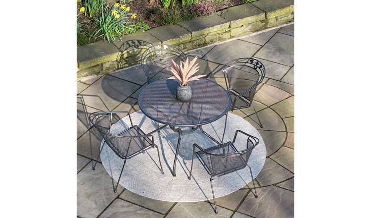 Pacific Elegance 4 Seater Metal Patio Set - Grey