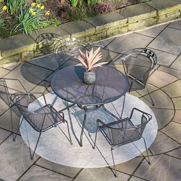 Pacific Elegance 4 Seater Metal Patio Set - Grey 0