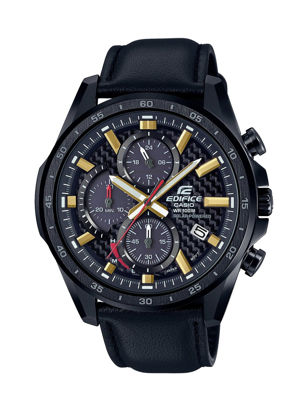 Edifice Men's Chronograph Black Leather Strap Watch Review