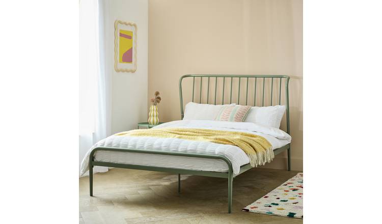 Habitat Kanso Double Metal Bed Frame - Sage Green