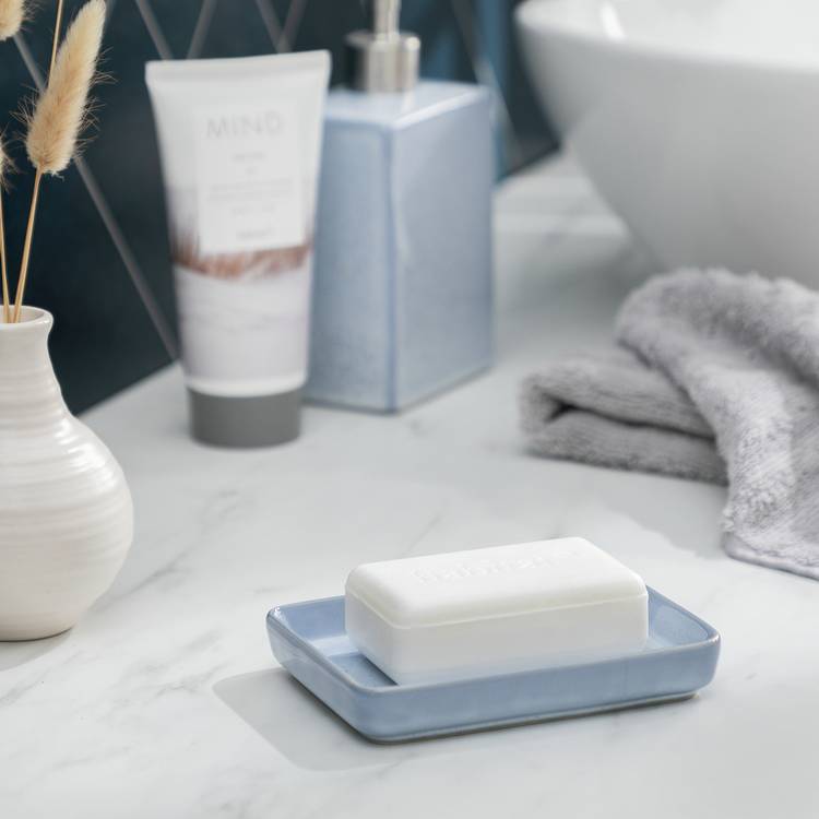 Habitat Reactive Glaze Ceramic Soap Dish - Blue 0