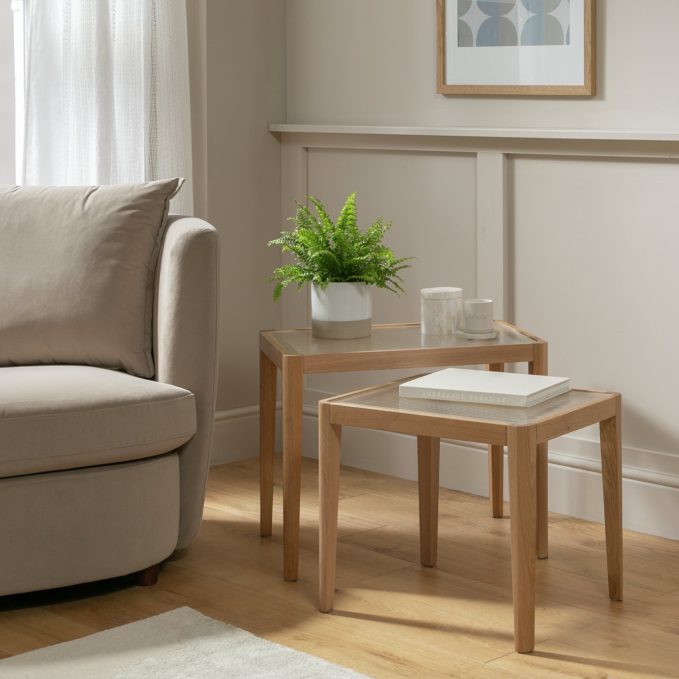Buy Habitat Camellia Nest of 2 Tables - Natural | Nest of tables