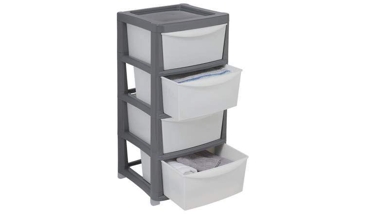 Buy Argos Home Plastic Storage 4 Drawers Grey And White Plastic Storage Boxes Argos