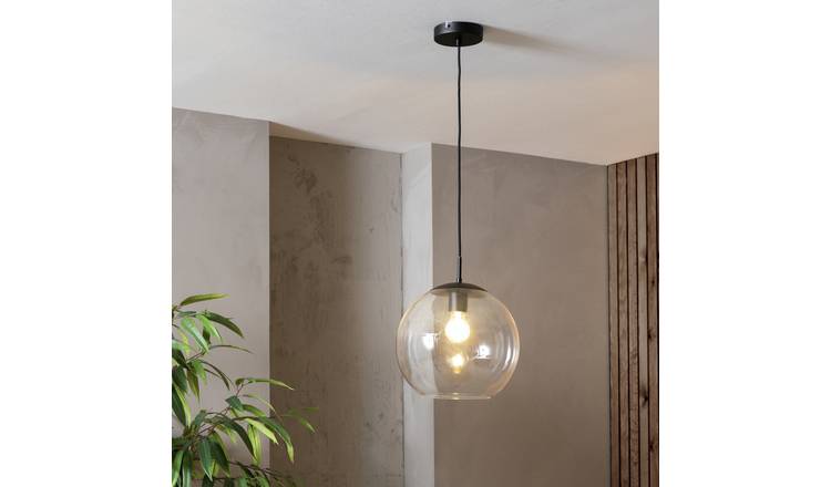 Habitat Coleman Metal Pendant Light - Matte Black