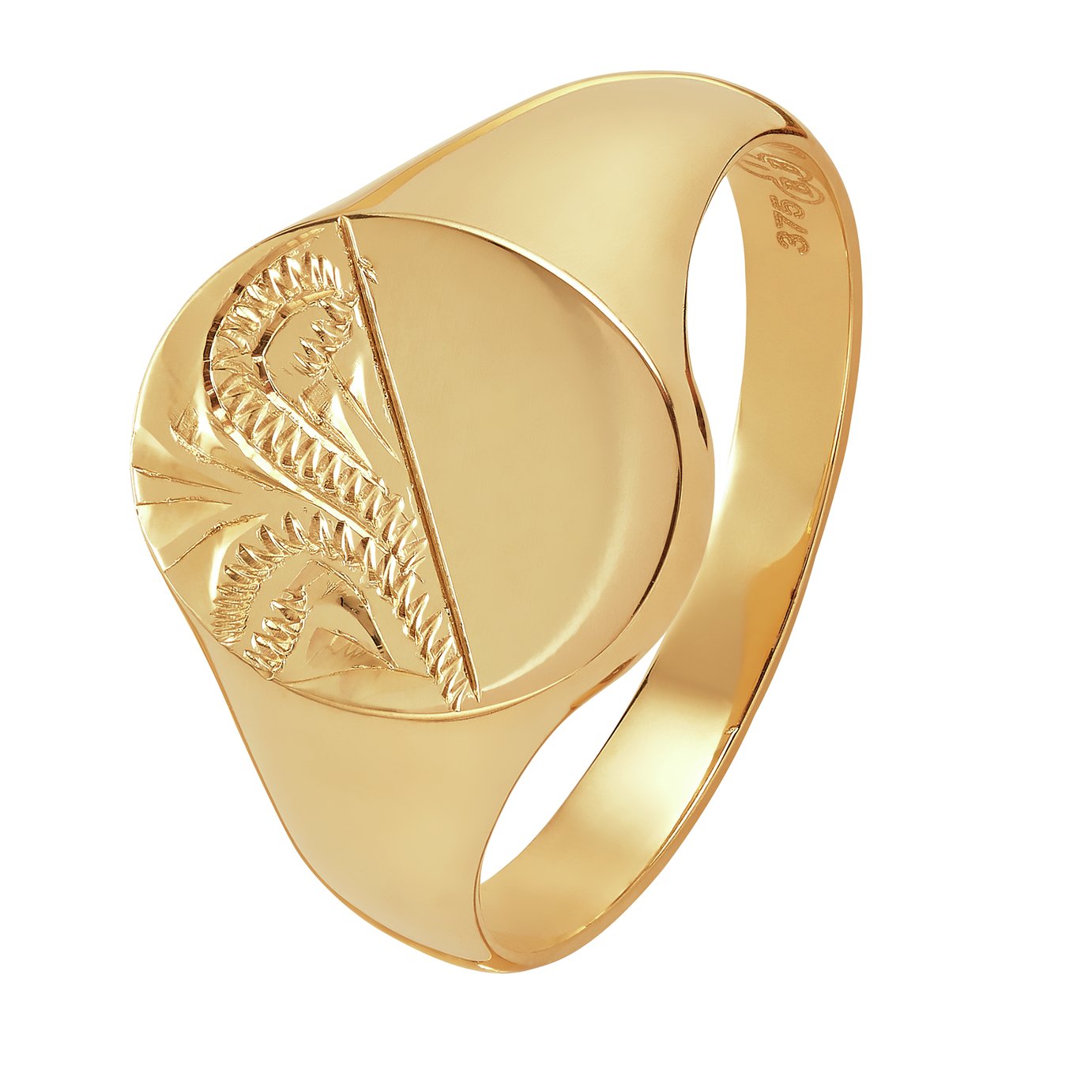 Revere 9ct Gold Oval Half Engraved Signet Ring Review