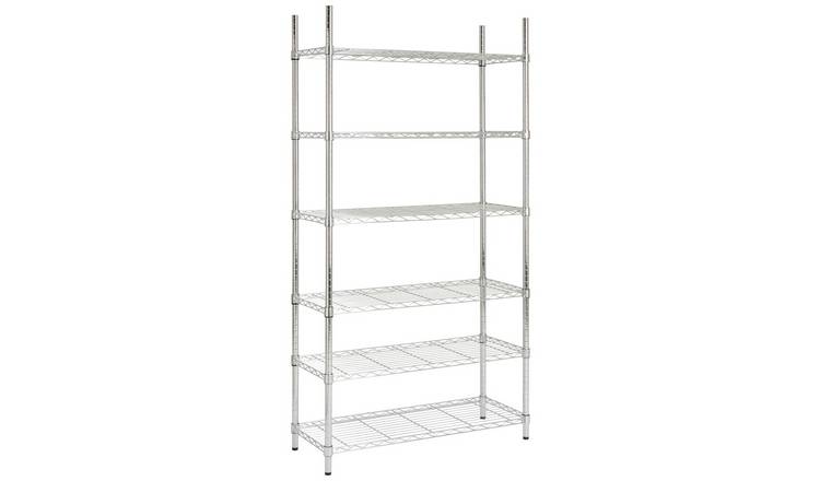 Argos Home Metal 6 Tier Shelving Unit - Chrome
