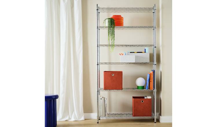 Argos Home Metal 6 Tier Shelving Unit - Chrome