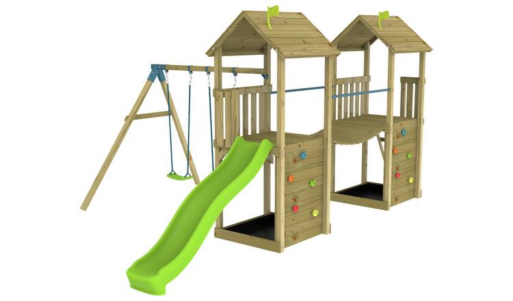 TP Skywood 2 Tower Climbing Frame with Swing Set, and Slide