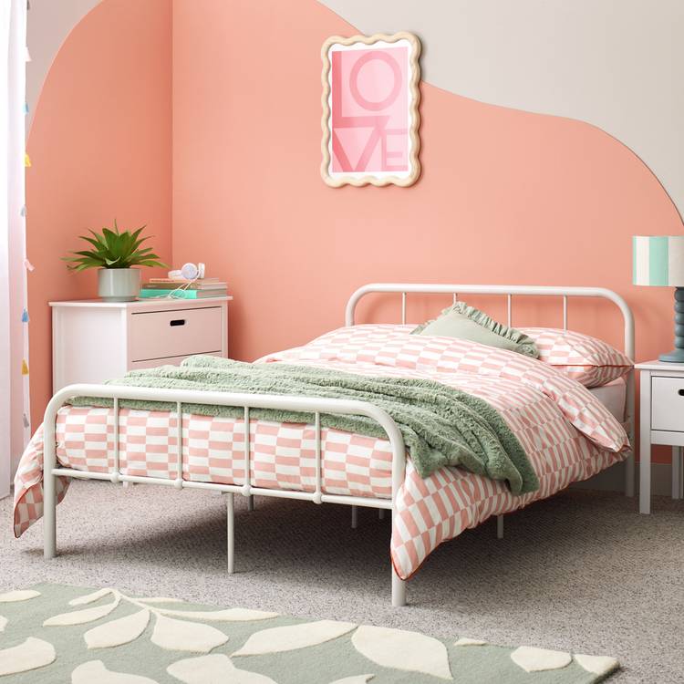 Argos Home Kids Charlie Small Double Metal Bed Frame - White 0