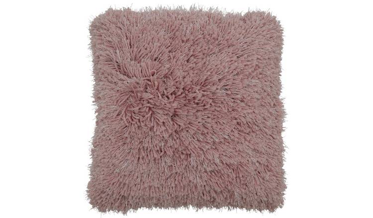 Argos Home Eyelash Luxe Cushion - Blush Pink - 43x43cm