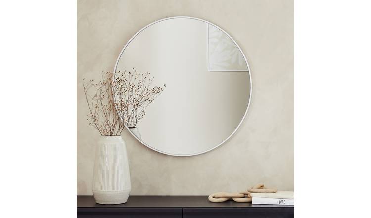 Home Essentials White Round Wall Mirror - 70x70cm