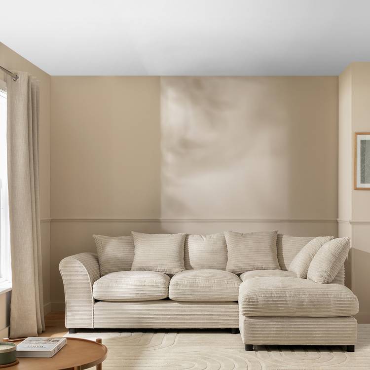 Argos Home Harry Large Right Hand Corner Chaise Sofa - Stone 0