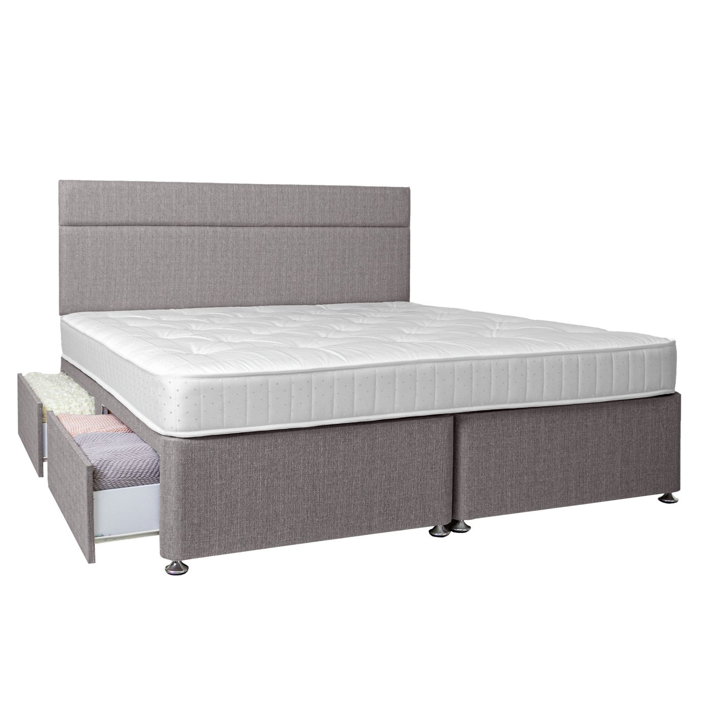 Argos Home Winslow 600 Pocket Superking 4Drw Divan Bed -Grey Review