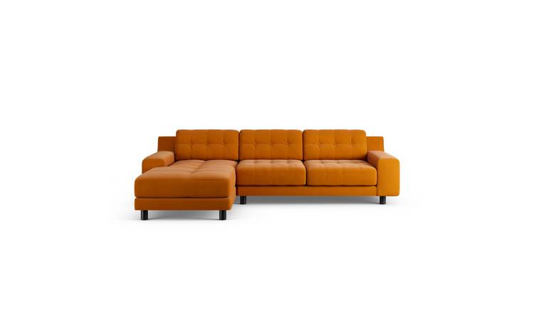 Habitat Hendricks Left Hand Corner Sofa - Orange - Black Leg