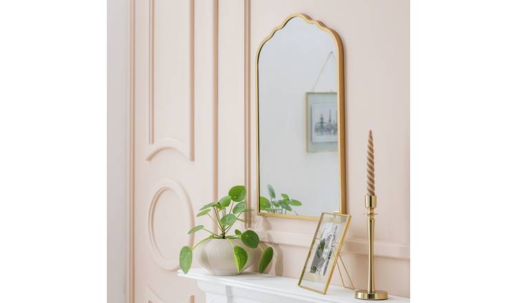 Argos Home Gold Curved Wall Mirror - 60x40cm