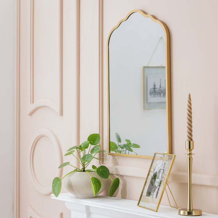 Argos Home Gold Curved Wall Mirror - 60x40cm 0