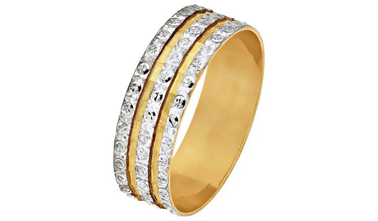Revere 9ct Gold Diamond Cut Sparkle Wedding Ring - R