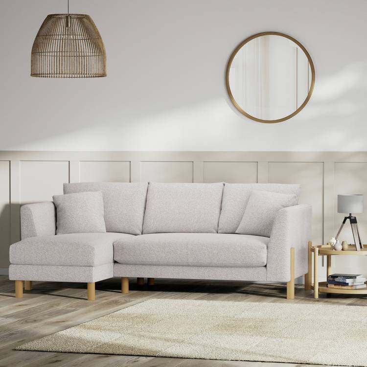 Habitat Aston Left Hand Corner Sofa - Natural - Ash Leg 0