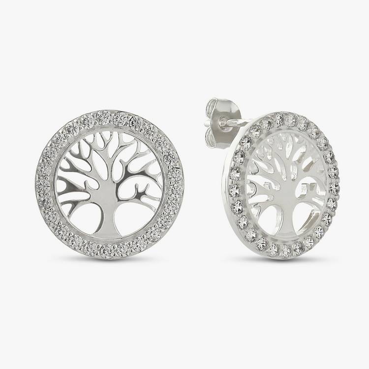 Revere Sterling Silver Tree of Life Stud Earrings  0