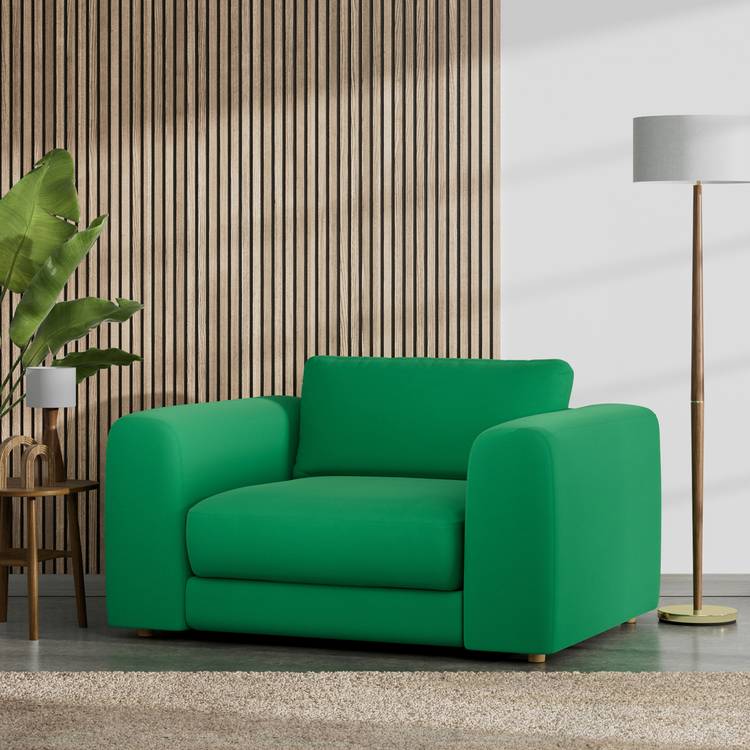 Habitat Ayr  Fabric Cuddle Chair - Emerald Green 0