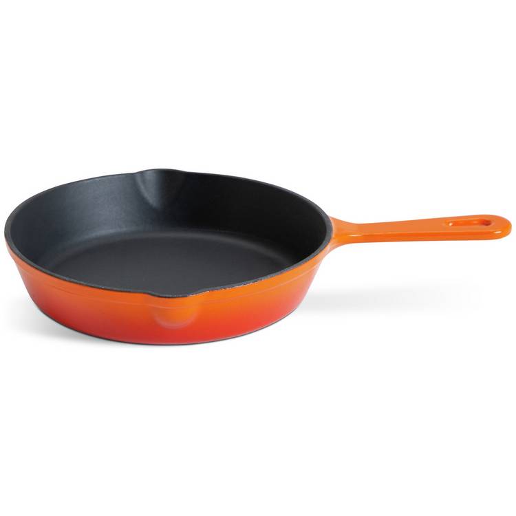 Habitat 19.5cm Cast Iron Frying Pan - Orange 0