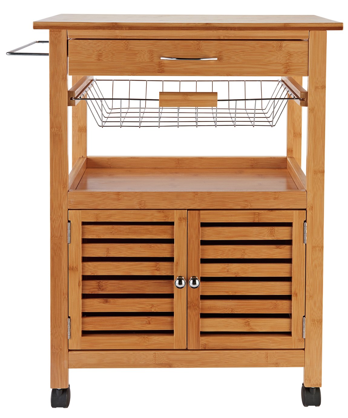 Argos Home Wood Effect Top Trolley with Basket