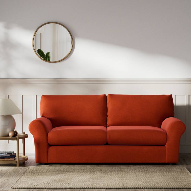 Habitat Molton Velvet 3 Seater Sofabed - Burnt Orange 0