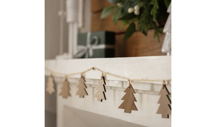 Habitat Wooden Tree Christmas Garland