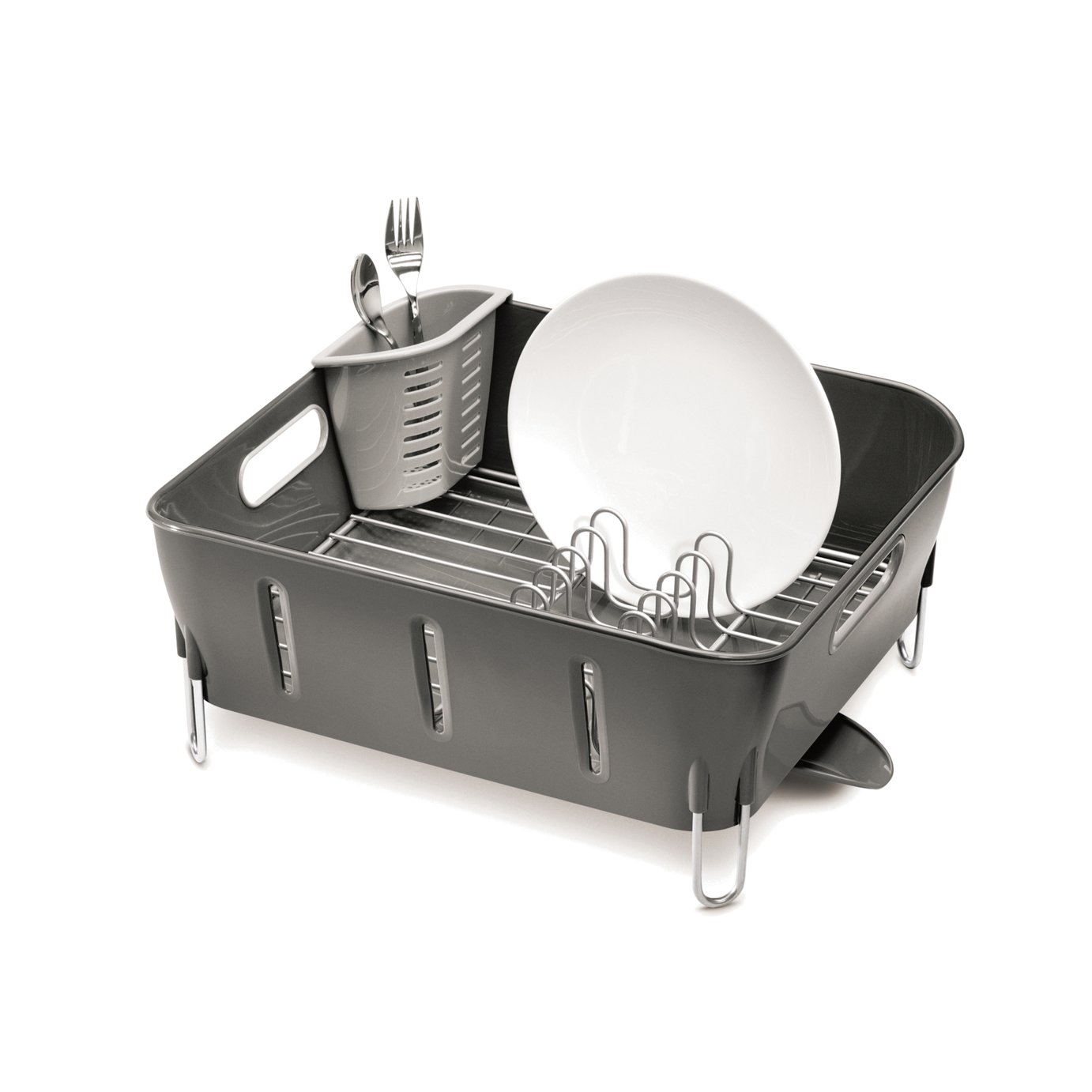 simplehuman Plastic Compact Dish Rack - Grey