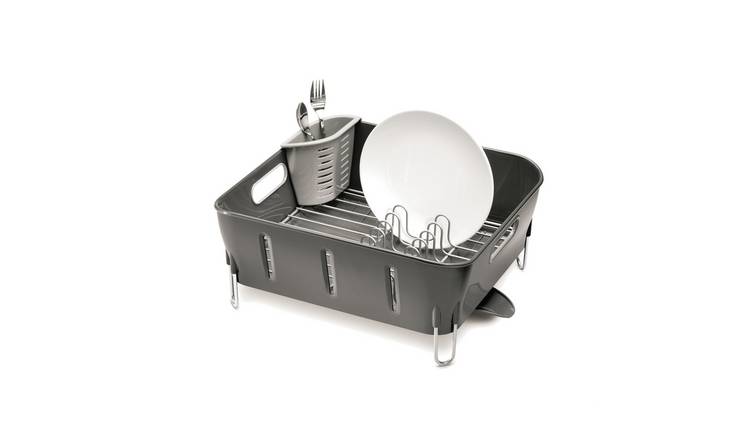 simplehuman Plastic Compact Dish Rack - Grey