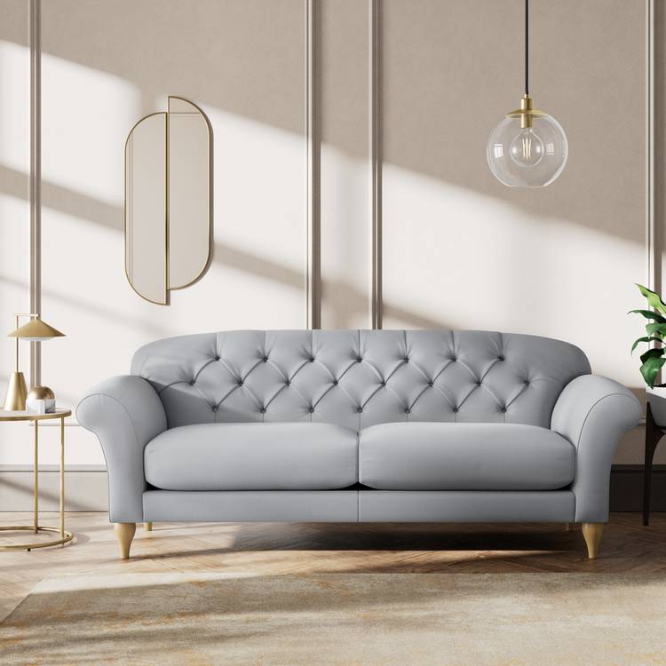 Habitat Brooker Fabric 4 Seater Sofa - Grey - Ash Leg 0