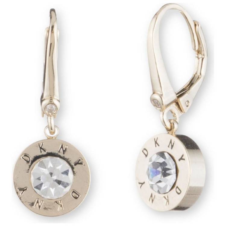 DKNY Gold Coloured Crystal Drop Earrings 0