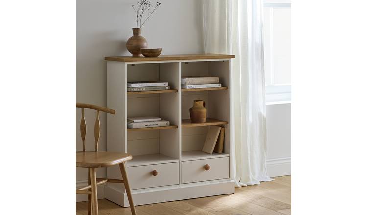 Argos Home Winchester 2 Drawer Shelving Unit - Cream