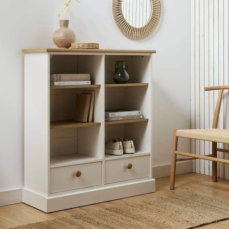 Argos Home Winchester 2 Drawer Shelving Unit - Cream 0