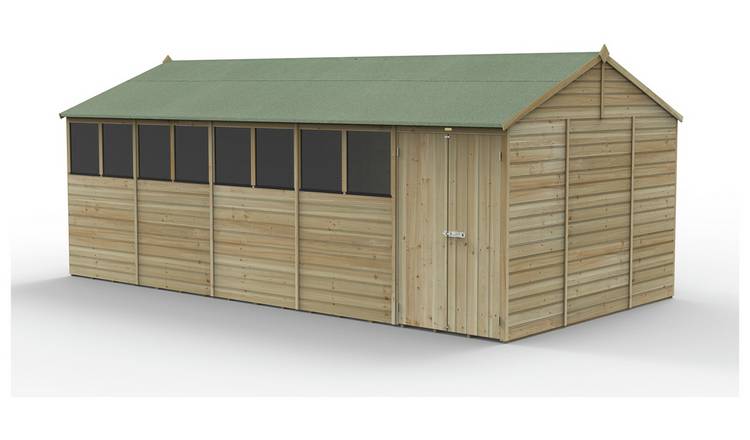 Forest Beckwood Shiplap 8 Windows Reverse Apex Shed 20x10ft